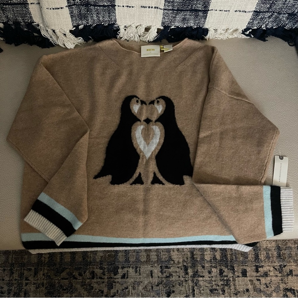 NWT Cashmere Anthropologie Penguin Sweater